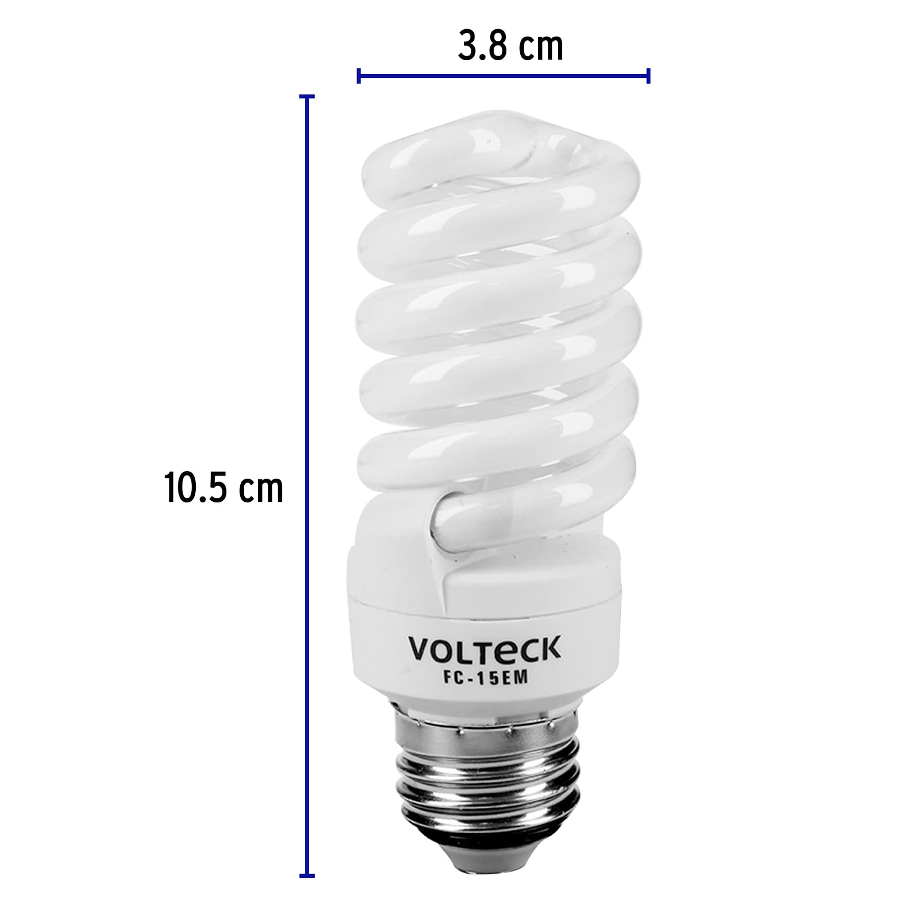 Lámpara 15 W, espiral mini, luz cálida, T2, en blister