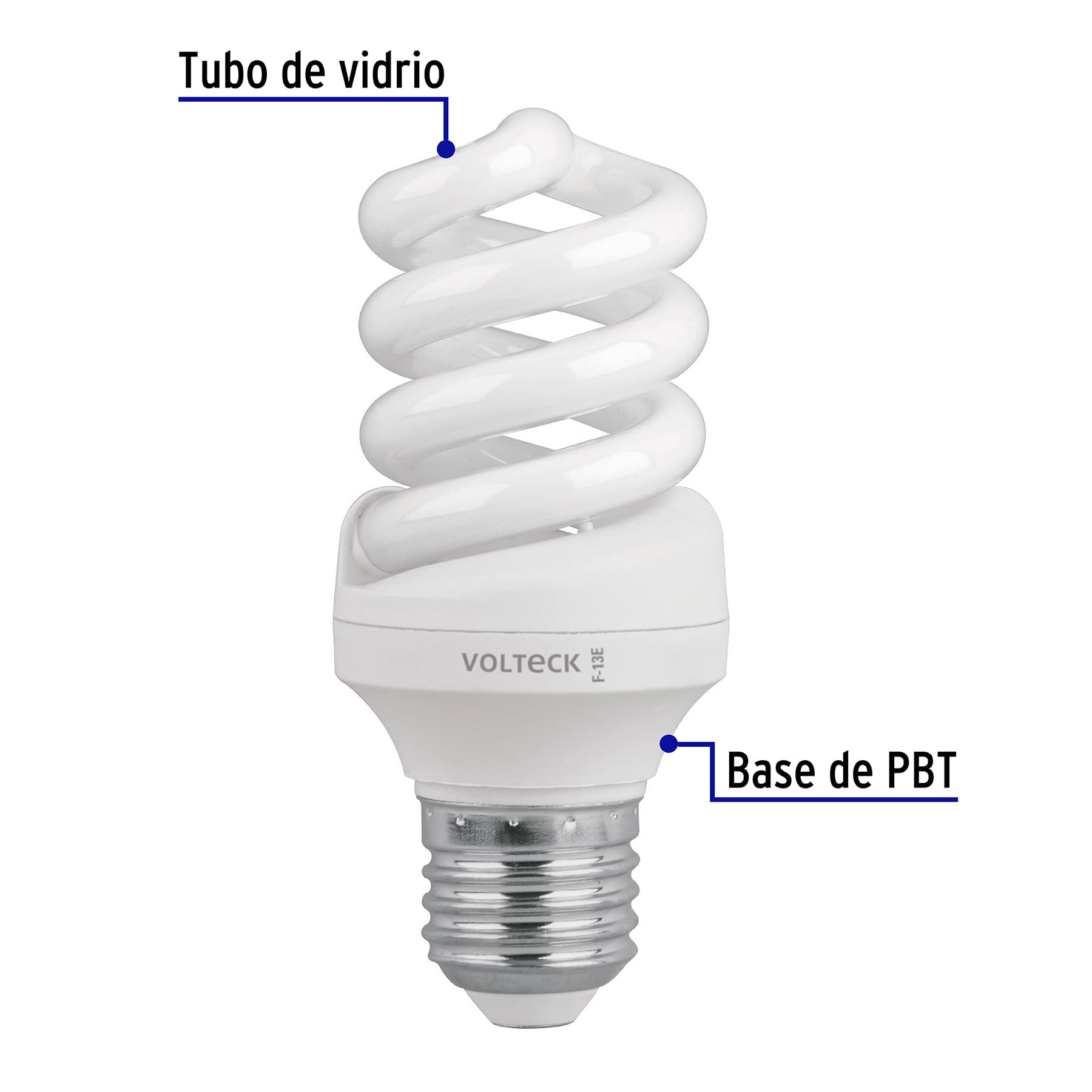 Lámpara 13 W, espiral, luz día, T3, en blister, Volteck