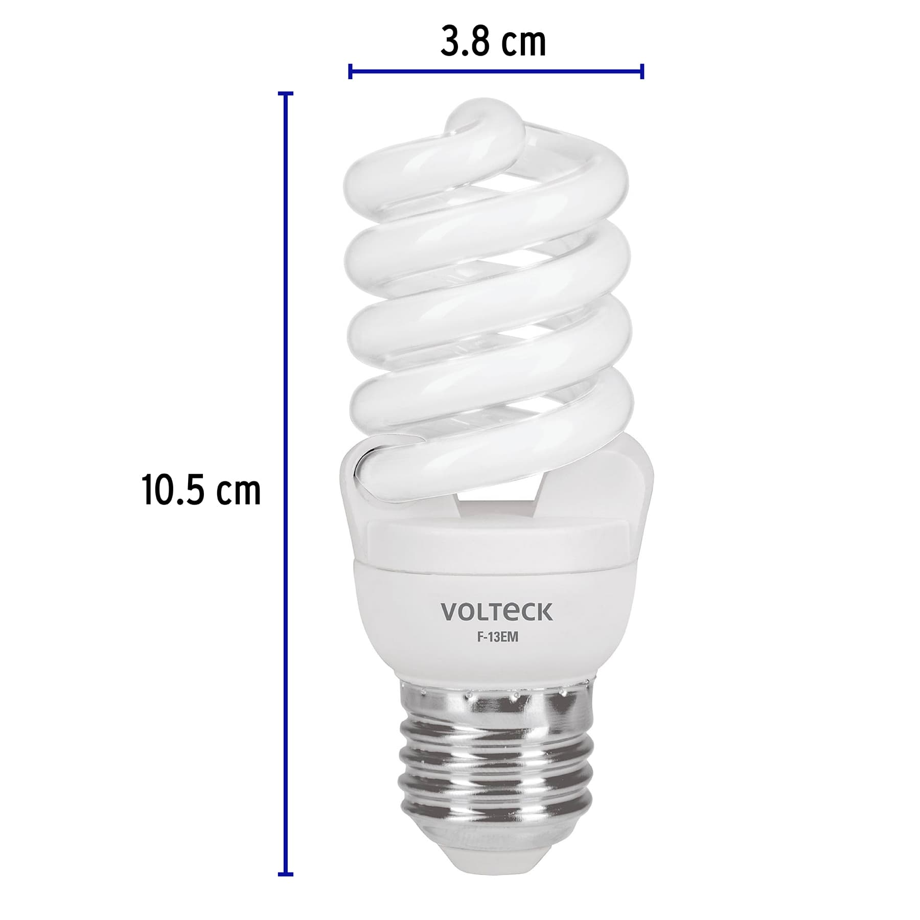 Lámpara 13 W, espiral mini, luz día, T2, en blister, Volteck