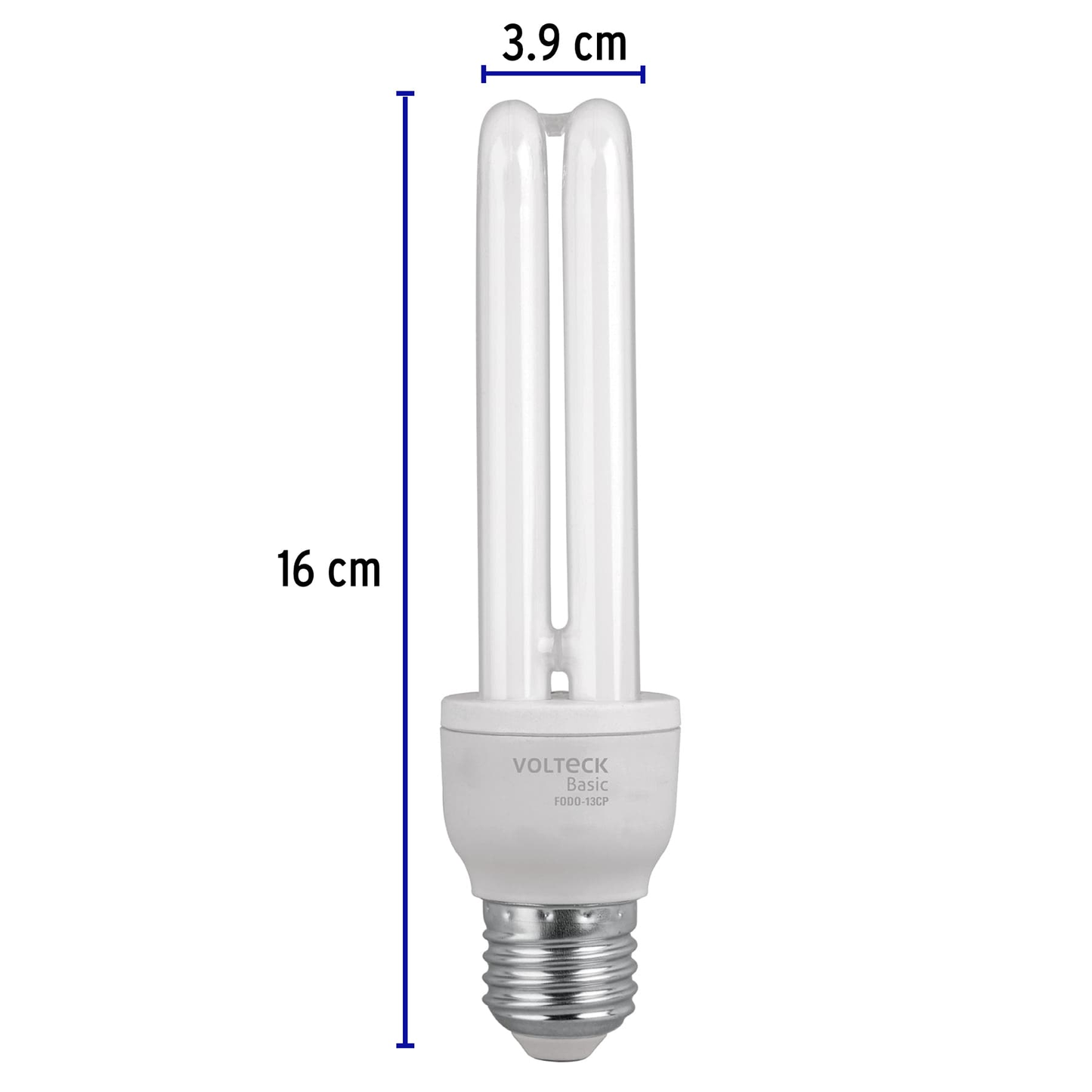 Lámpara 13 W, dobles, luz día, T4, en caja , Volteck basic