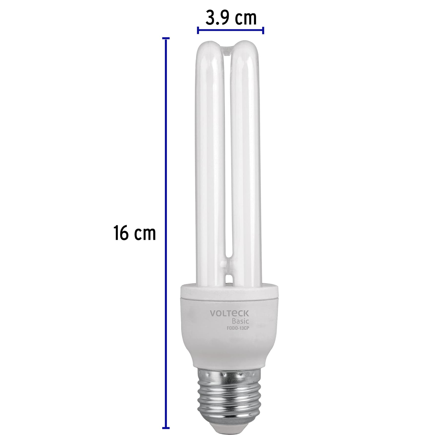 Lámpara 13 W, dobles, luz día, T4, en caja , Volteck basic