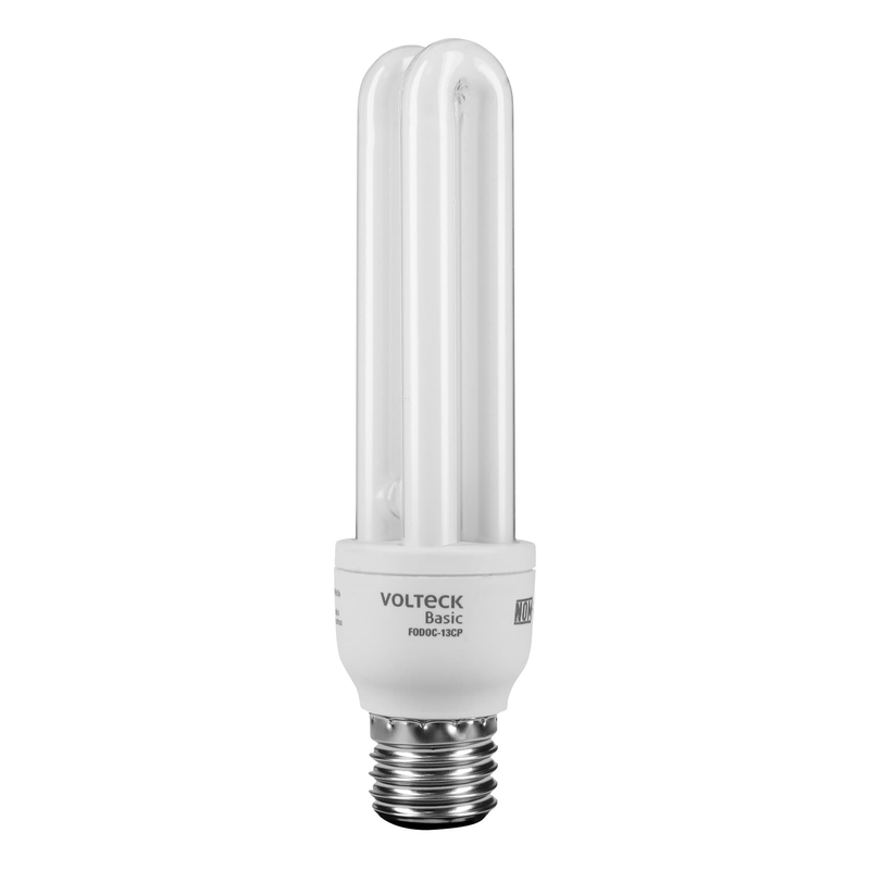 Lámpara 13 W, dobles, luz cálida, T4, en caja, Volteck basic