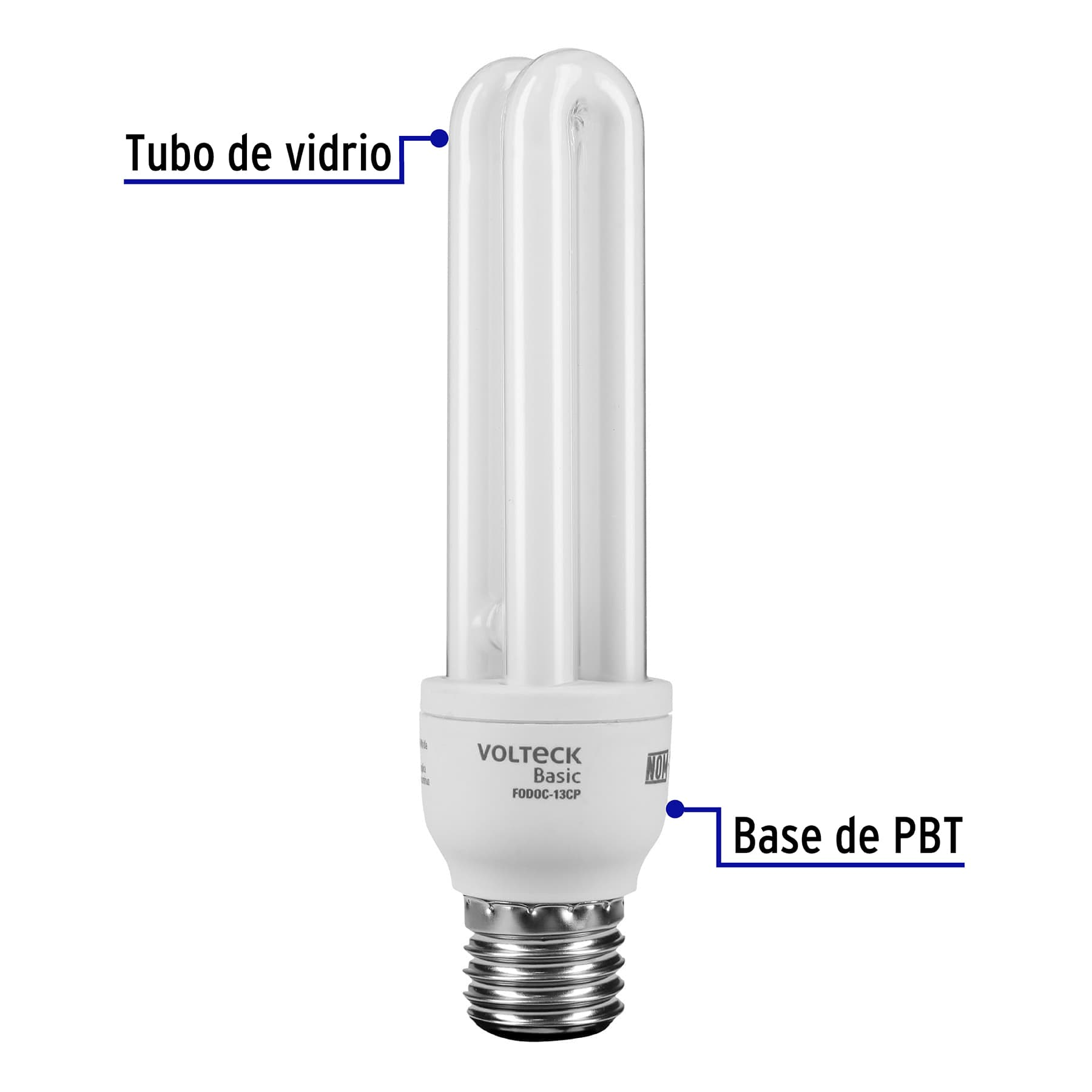 Lámpara 13 W, dobles, luz cálida, T4, en caja, Volteck basic