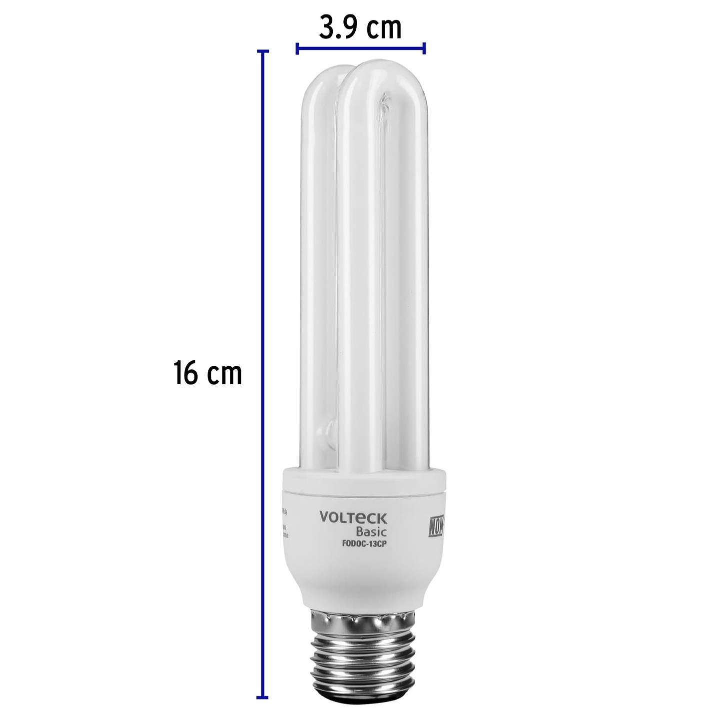 Lámpara 13 W, dobles, luz cálida, T4, en caja, Volteck basic