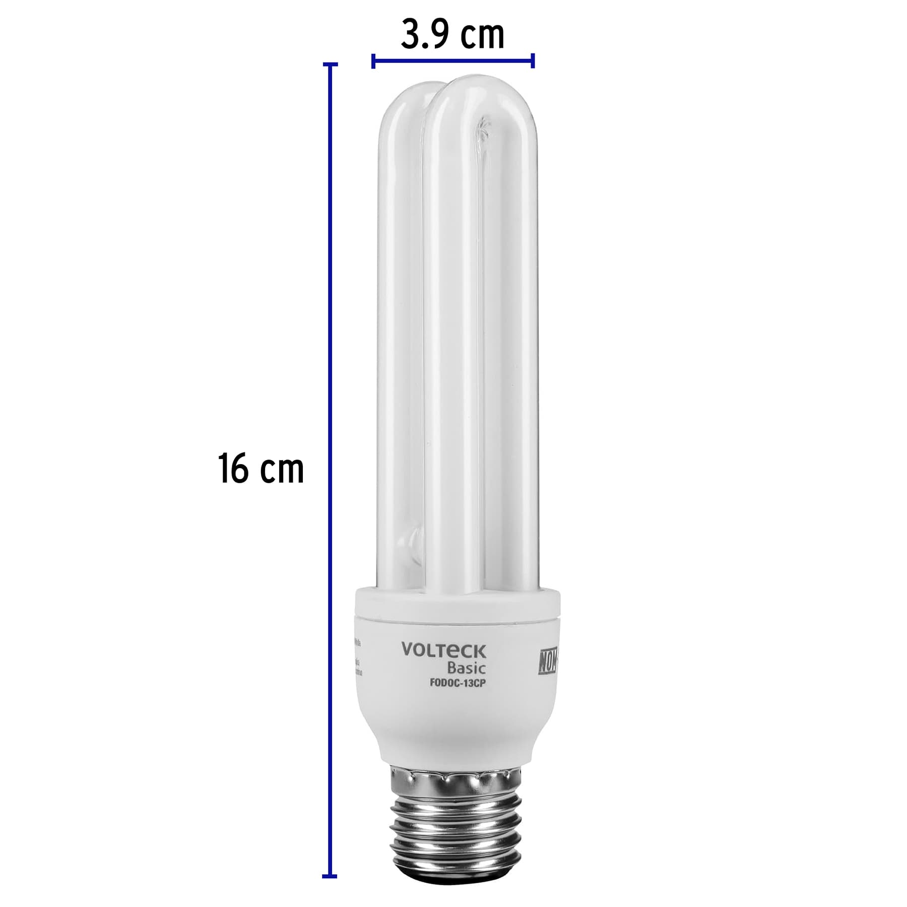 Lámpara 13 W, dobles, luz cálida, T4, en caja, Volteck basic