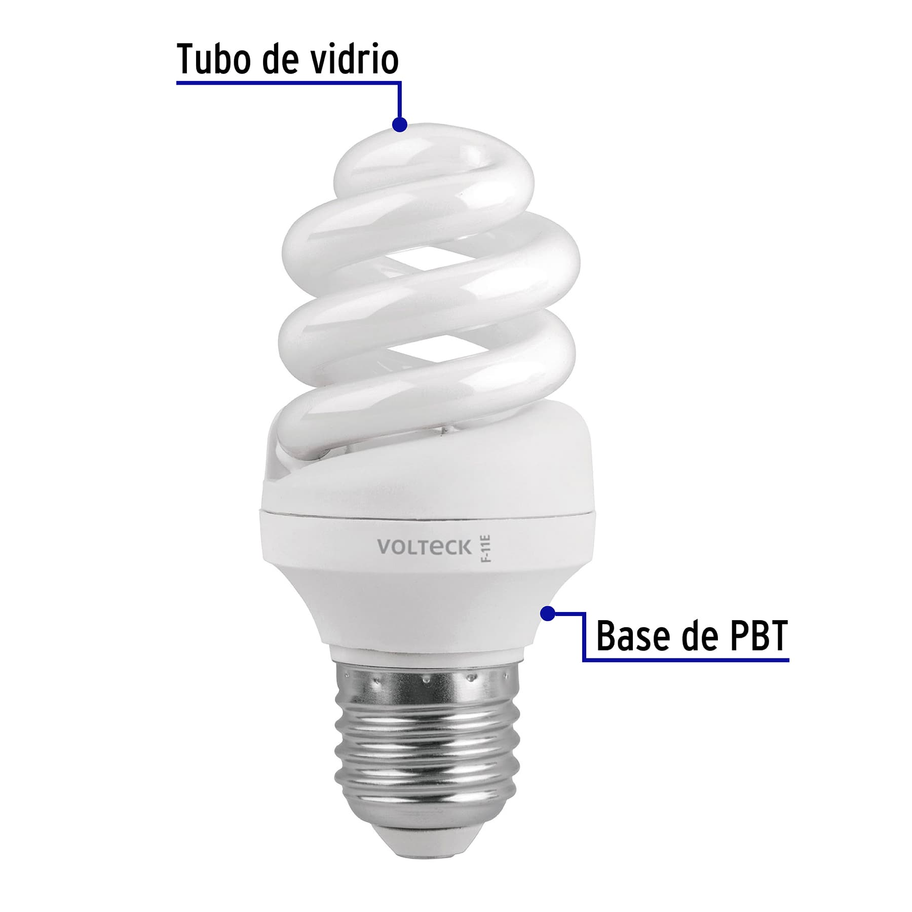 Lámpara 11 W, espiral, luz día, T3, en blister, Volteck