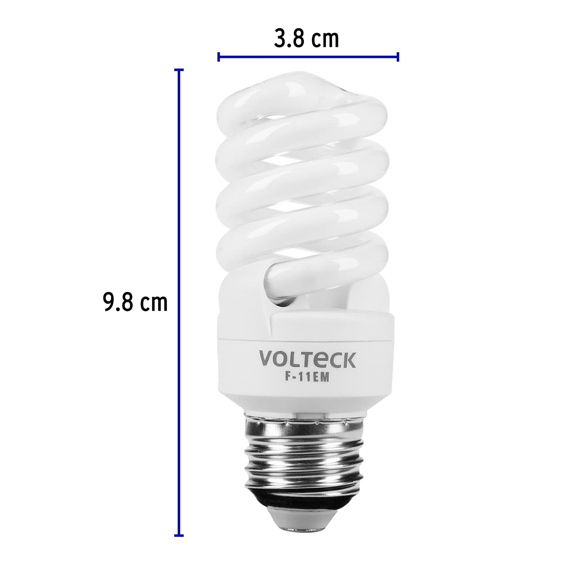 Lámpara 11 W, espiral mini, luz día, T2, en blister, Volteck