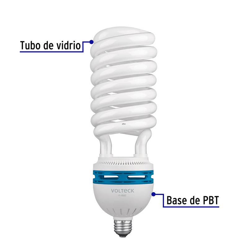 Lámpara 105 W, espiral, alta potencia, luz día, T5, en caja