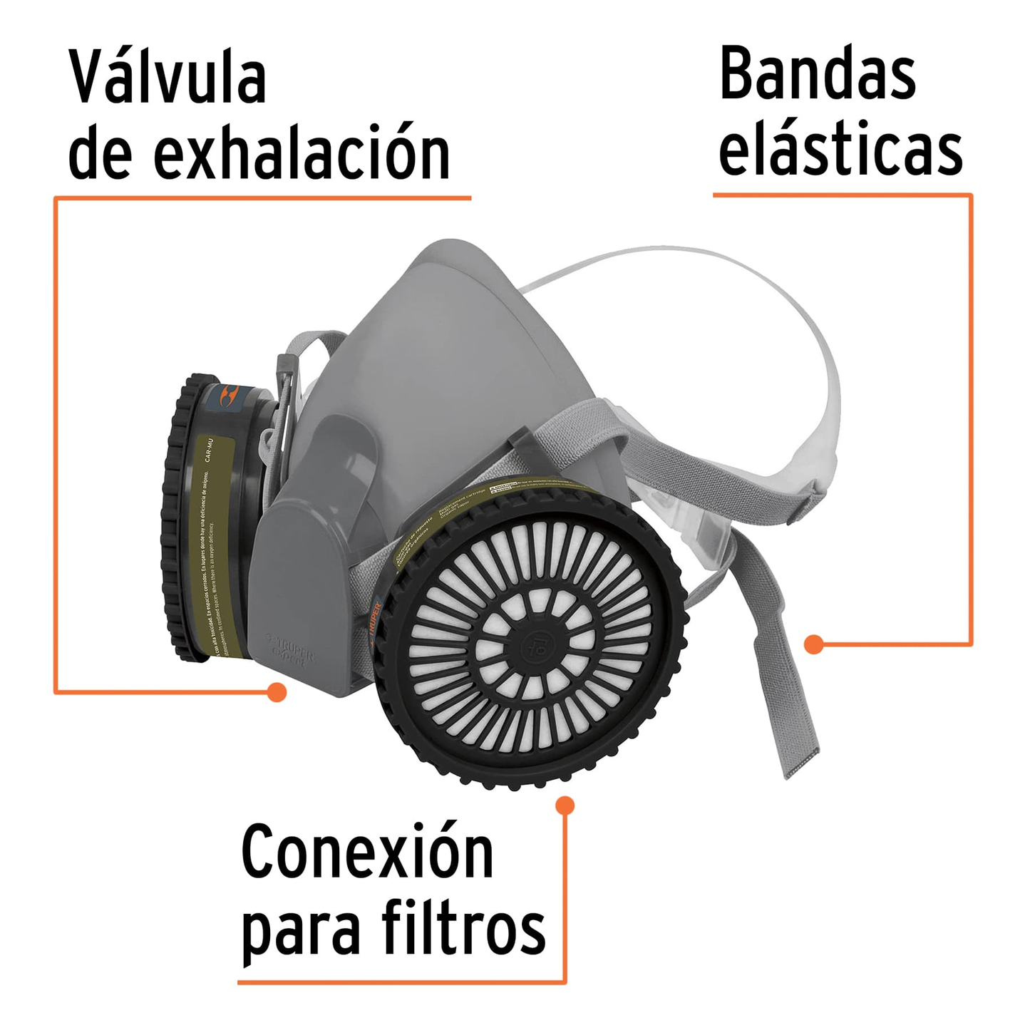 Kit respirador profesional con cartuchos multigas