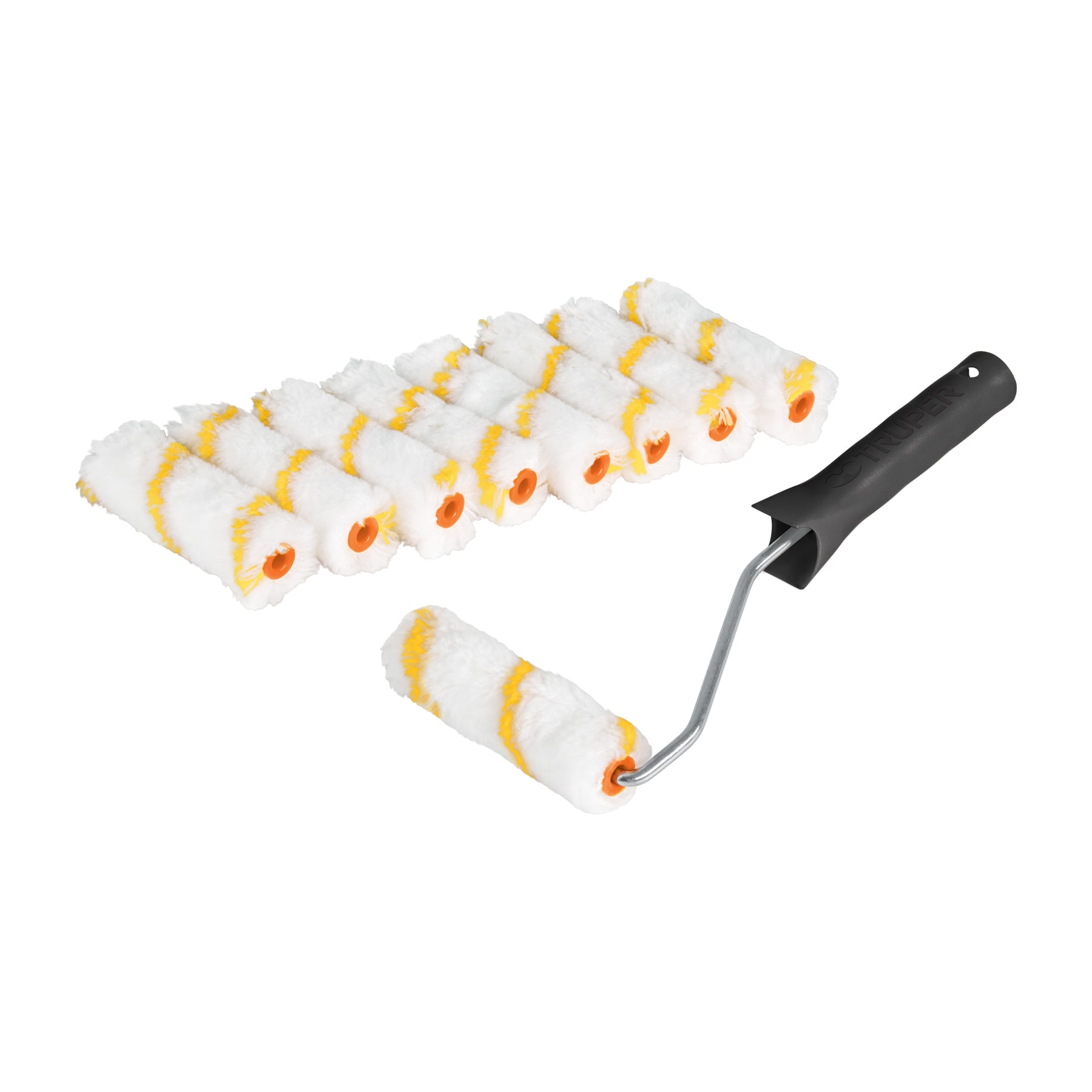 Kit 9 repuestos de mini rodillos de 4" y 1 maneral