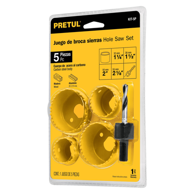 Kit 5 brocasierras para madera, blister, Pretul