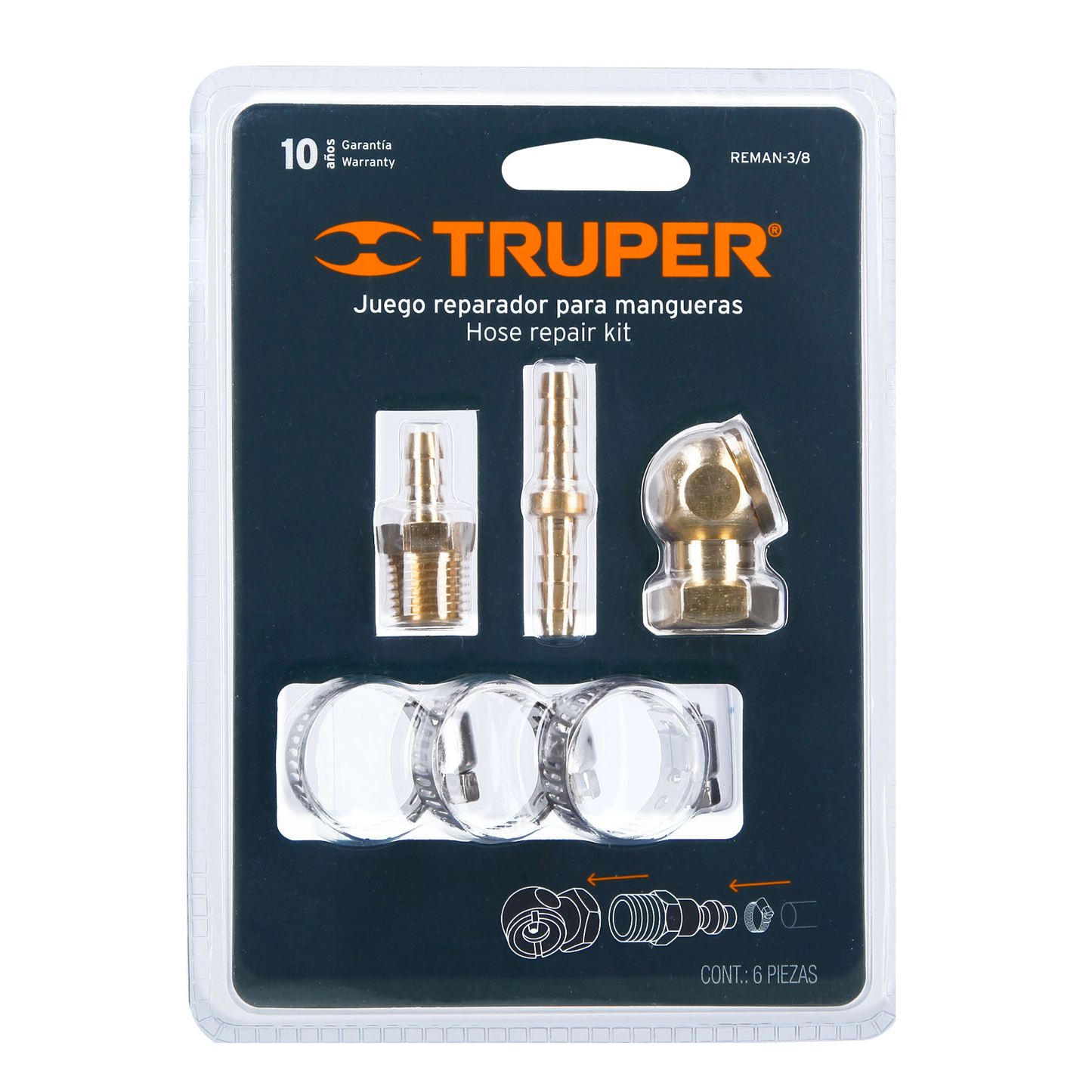 Juego reparador para manguera de 3/8"
