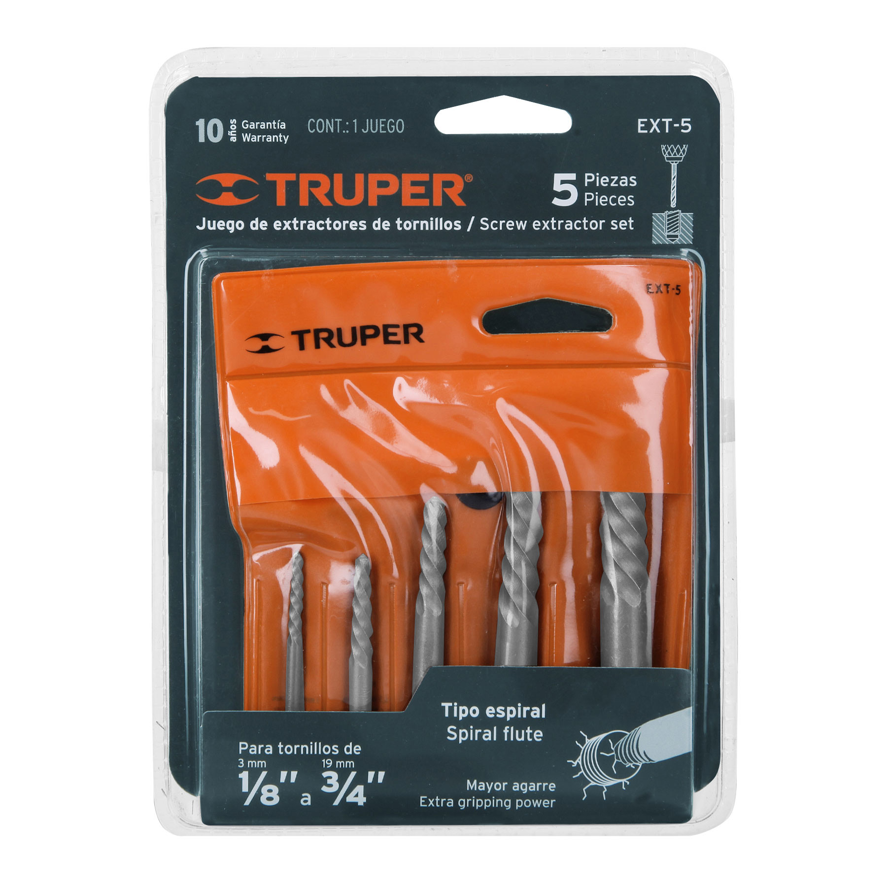 Juego extractores de tornillos, 5 piezas