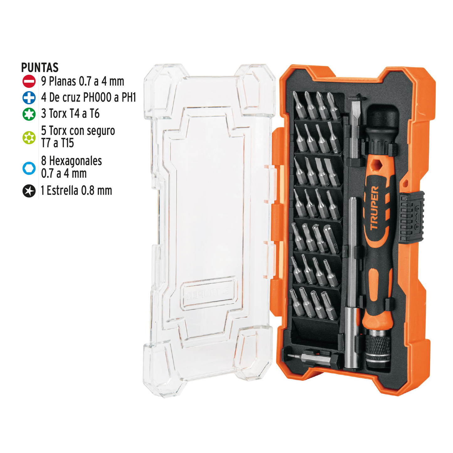 Juego desarmadores de precisión, punta intercambiable,32pzas