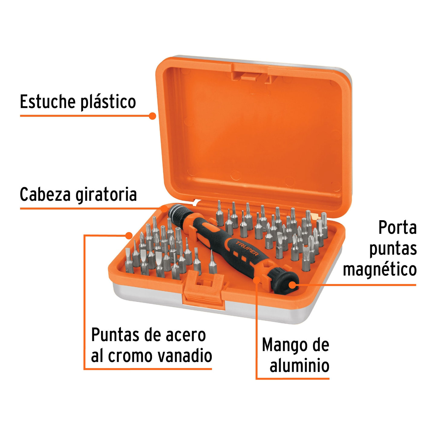 Juego desarmadores de joyero, punta intercambiable,42pzas