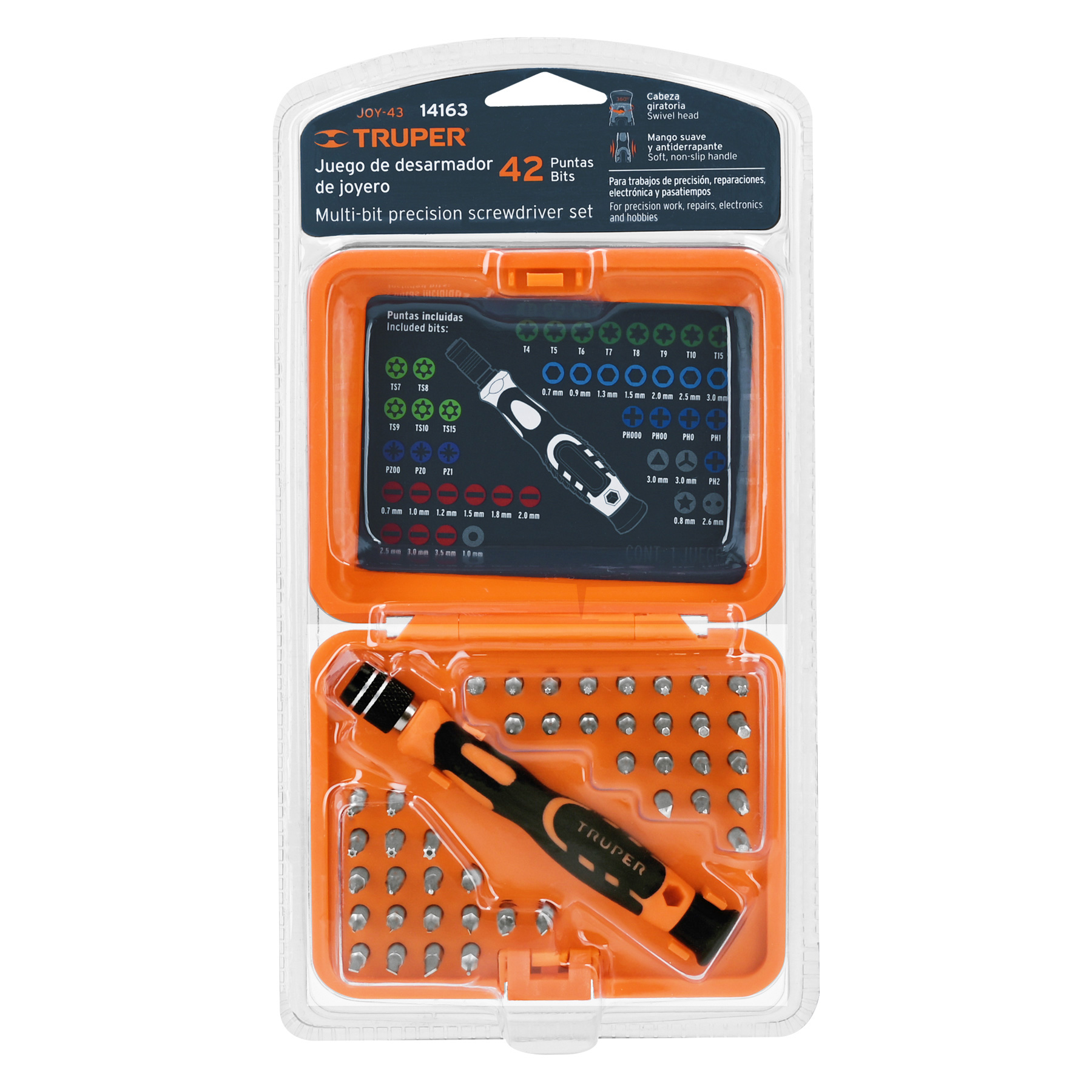 Juego desarmadores de joyero, punta intercambiable,42pzas