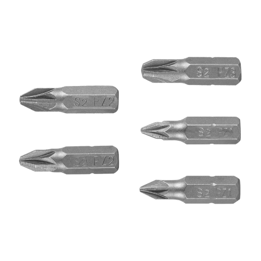 Juego de puntas pozidriv, 1", 5 piezas