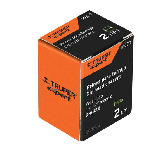 Juego de peines para tarrajas, 2", 4 pzas, Truper Expert