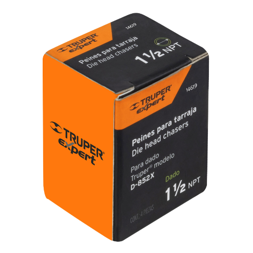 Juego de peines para tarrajas, 1-1/2", 4 pzas, Truper Expert
