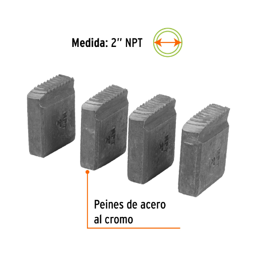 Juego de peines para tarrajas 2", 4 piezas