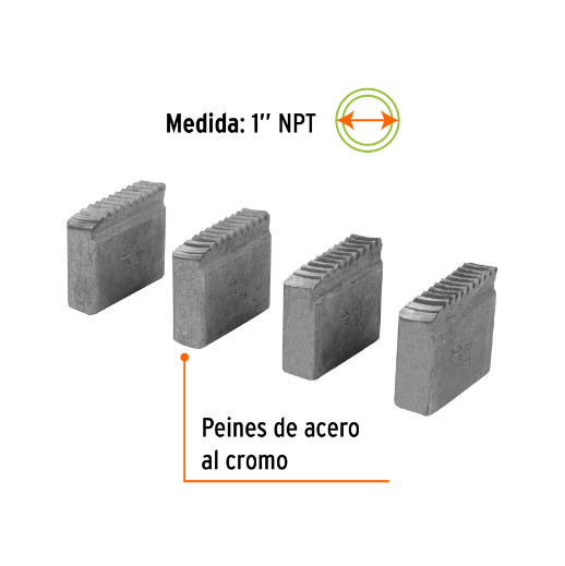 Juego de peines para tarrajas 1", 4 piezas