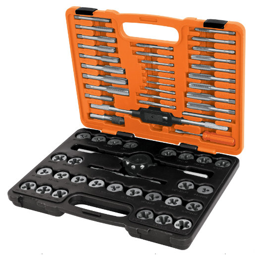 Juego de machuelos y tarrajas, 60 piezas