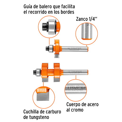 Juego de machimbrador, 7/8", con balero