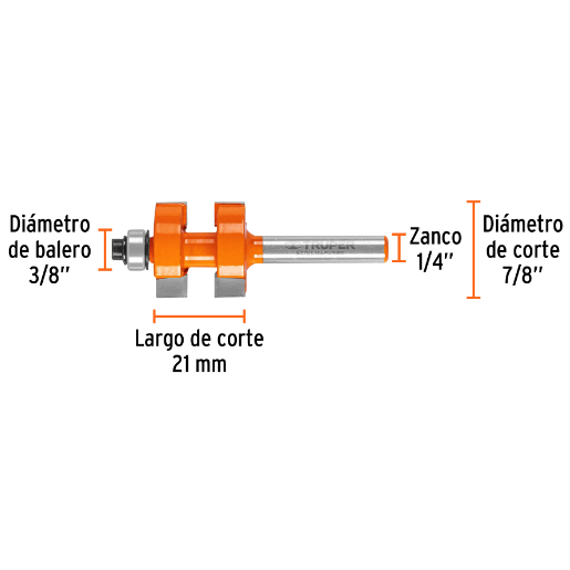 Juego de machimbrador, 7/8", con balero
