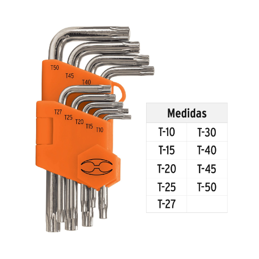 Juego de llaves torx, 9 piezas
