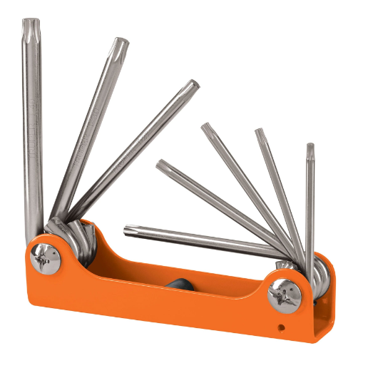Juego de llaves Torx, 8 piezas, tipo navaja, cuerpo lámina