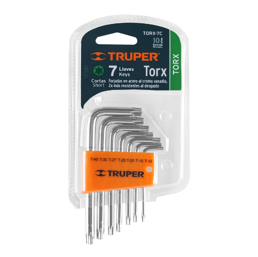 Juego de llaves torx, 7 piezas con organizador