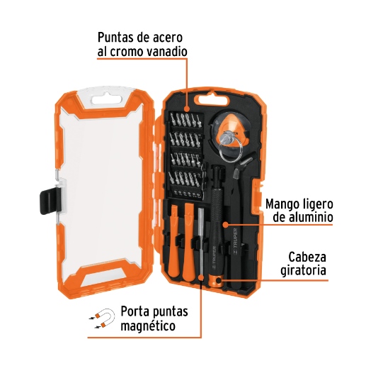 Juego de herramientas para reparación de celulares 32 piezas