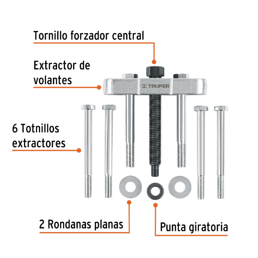 Juego de extractores de volantes, 11 piezas