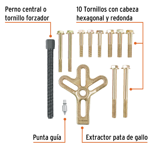 Juego de extractor tipo pata de gallo con 13 piezas