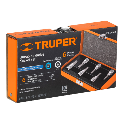 Juego de dados, punta hexagonal, cuadro 3/8", 6 piezas, mm SUSTITUYE 14170