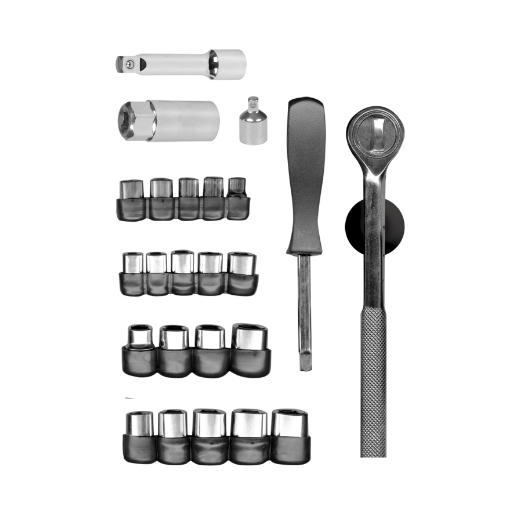 Juego de dados, cuadro 1/4 y 3/8", 25 piezas, Pretul