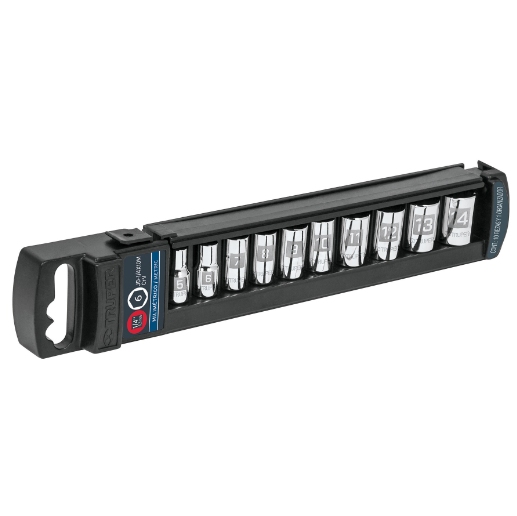 Juego de dados cuadro 1/4", 10 piezas, milimétricos