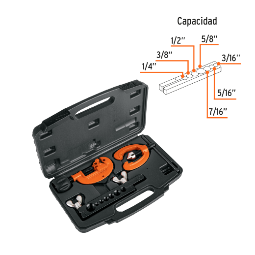 Juego de cortador de tubo y avellanador, 3 piezas
