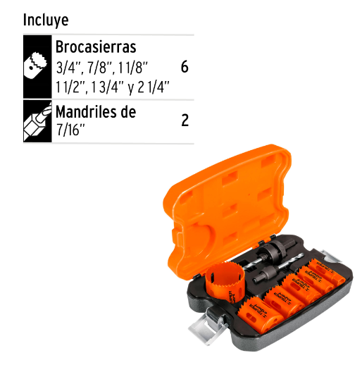 Juego de brocasierras bimetálicas, 8 piezas, Truper Expert