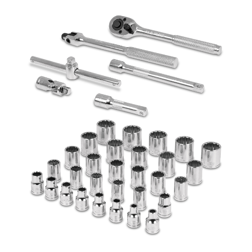 Juego de autoclé, cuadro 3/8", 36 piezas, std y mm