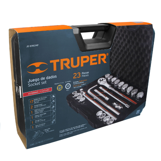 Juego de autoclé, cuadro 3/4", 23 piezas, Standard