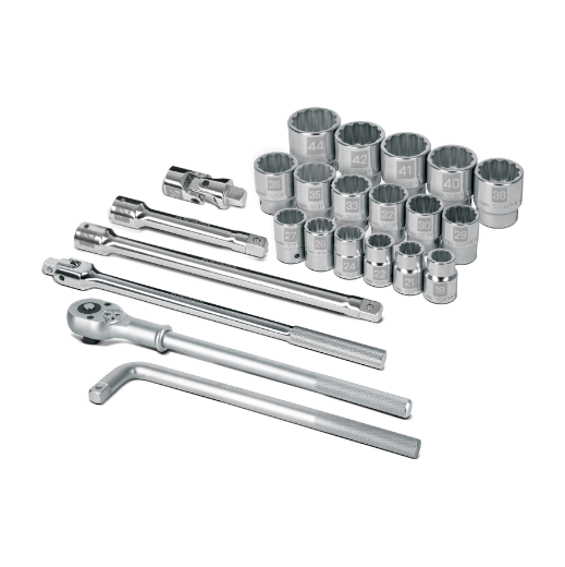 Juego de autoclé, cuadro 3/4", 23 piezas, milimétricos