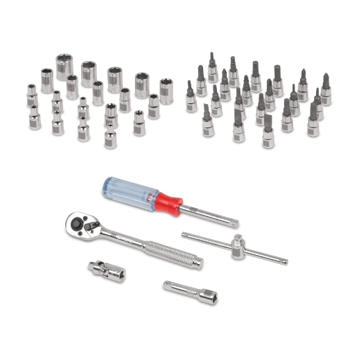 Juego de autoclé, cuadro 1/4", 45 piezas, milimétricos