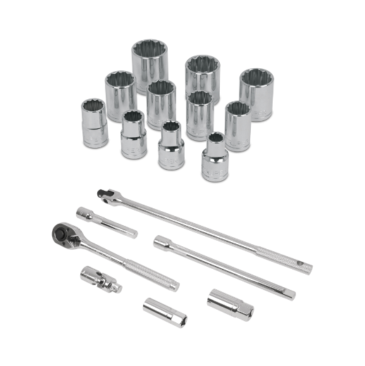 Juego de autoclé, cuadro 1/2", 18 piezas, Standard