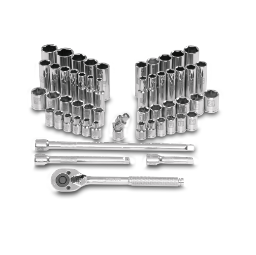 Juego de autoclé cuadro 3/8", 53 piezas, std y mm