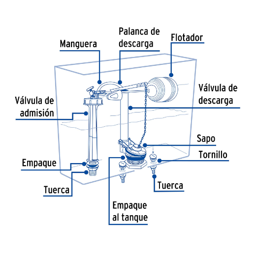 Juego de accesorios para tanque bajo, económico