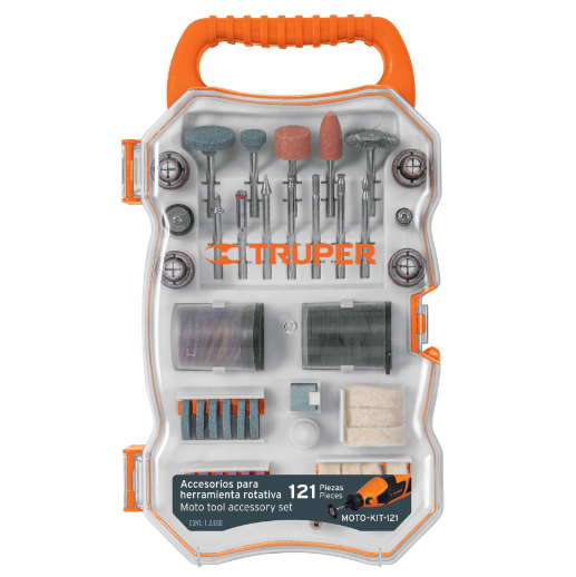 Juego de accesorios para herramienta rotativa, 121 piezas