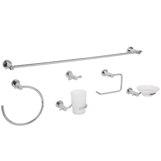 Juego de accesorios para baño, 6 piezas, cromado, Element