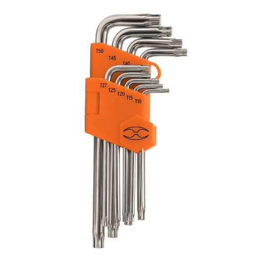 Juego de 9 llaves allen tipo torx, largas