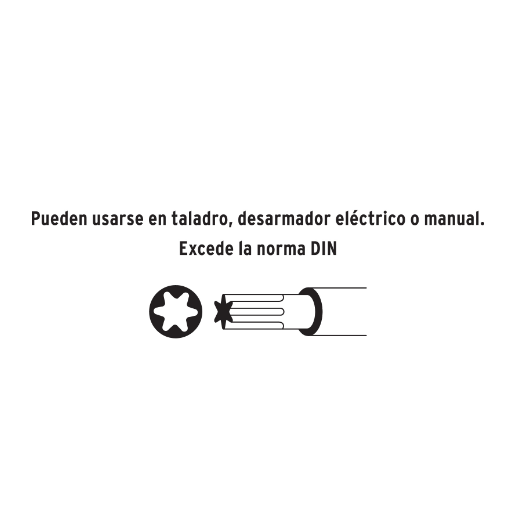 Juego de 7 puntas Torx, largo 1', en organizador